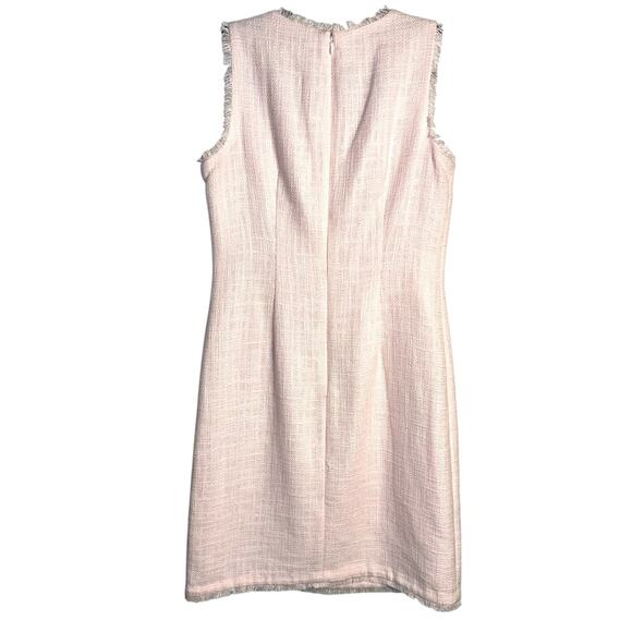 Karl Lagerfeld Paris Pink Tweed Shift Dress with Front Pockets Size 6 - Picture 4 of 10